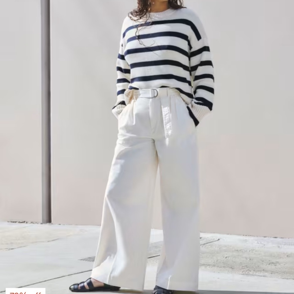 Everlane Wide Leg Pants in Ivory